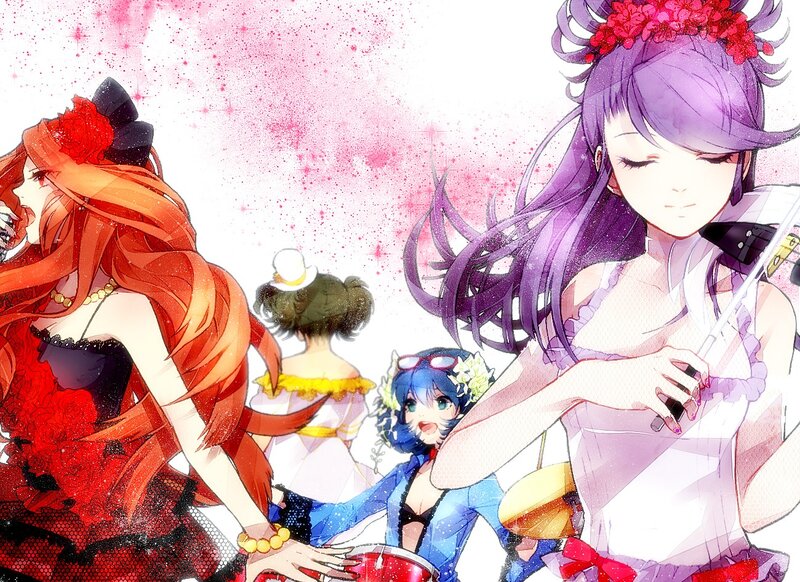 Anime Girls Playing Instruments — Purple
