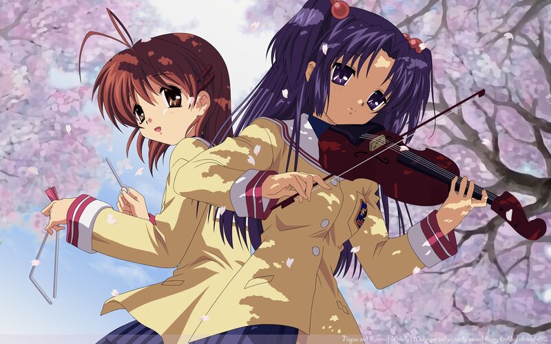 Anime girls playing music