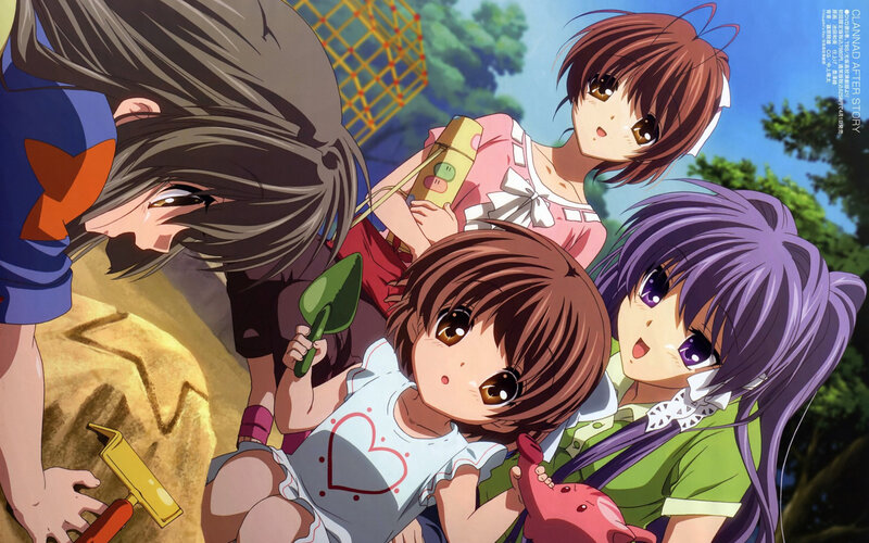 Anime Girls Playing Outside — Green