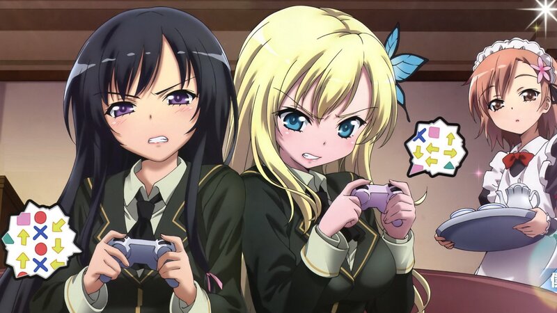 anime girls playing video games