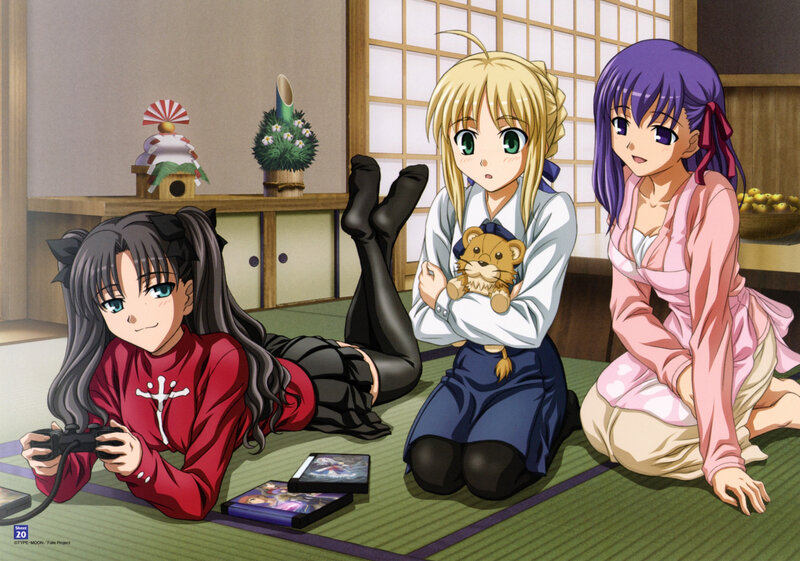 anime girls playing video games