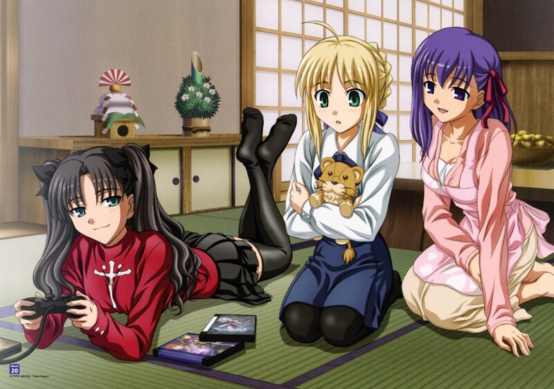 anime girls playing video games