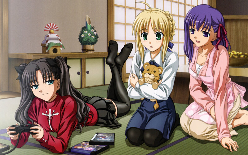 anime girls playing video games