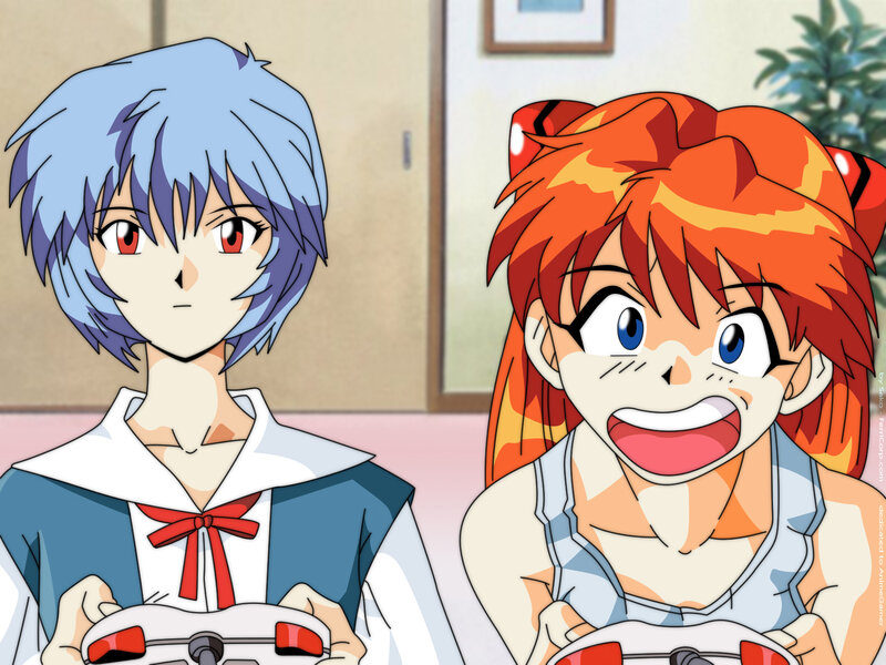 anime girls playing video games