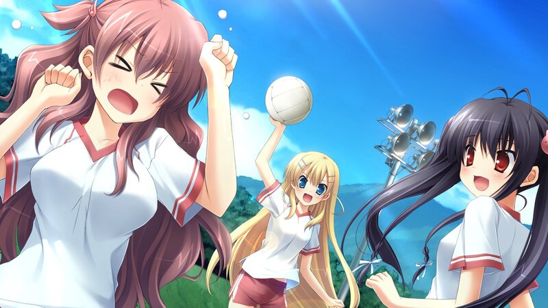 anime girls playing volleyball