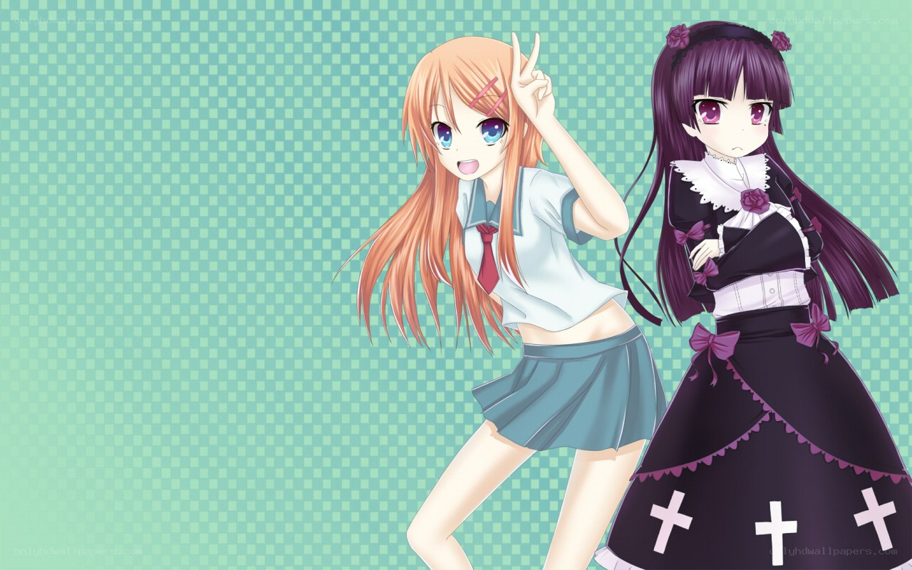 anime girls posing together