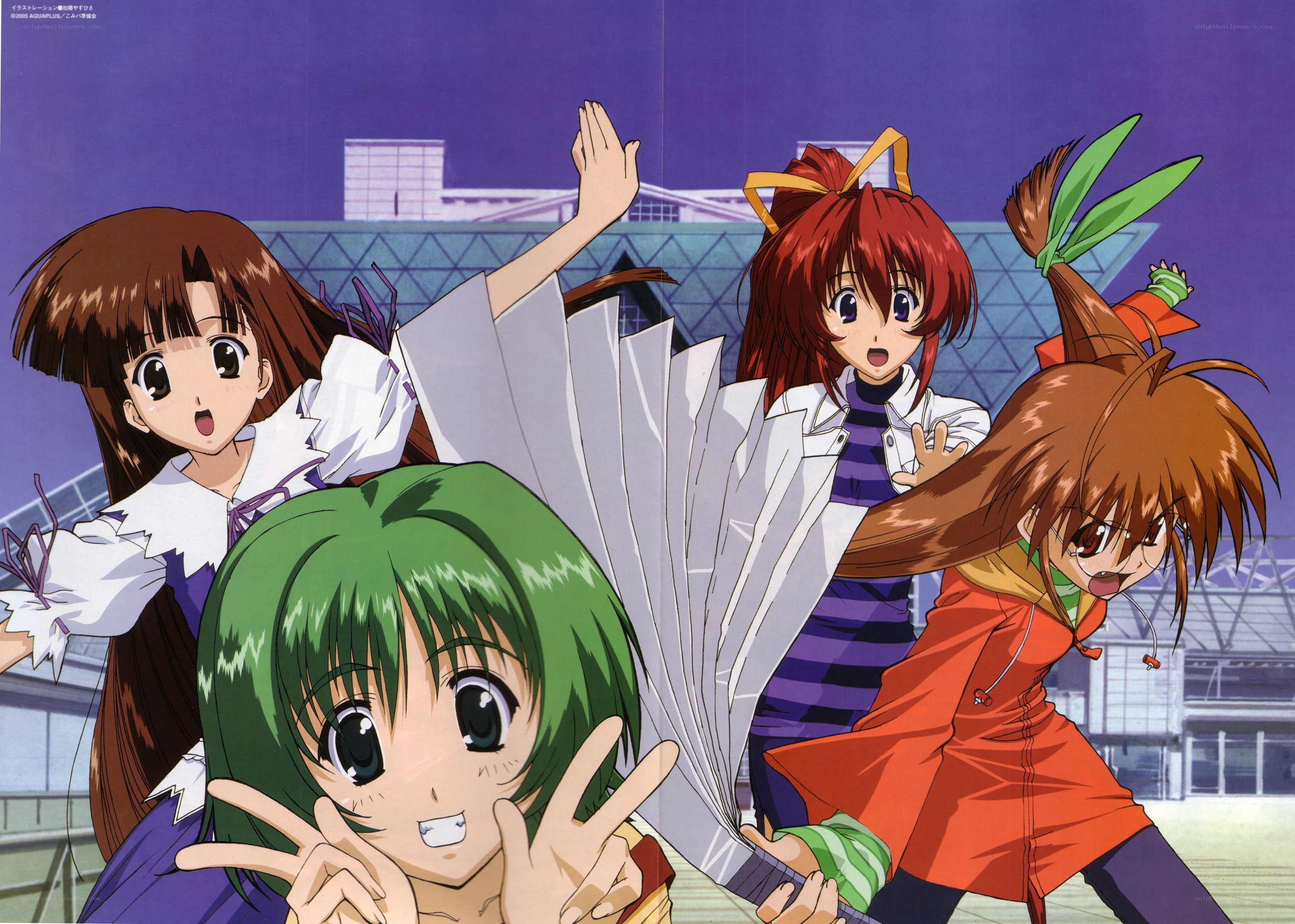 anime girls posing together