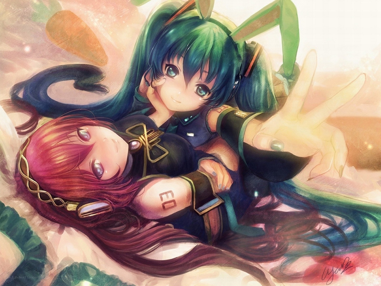 Anime girls posing together