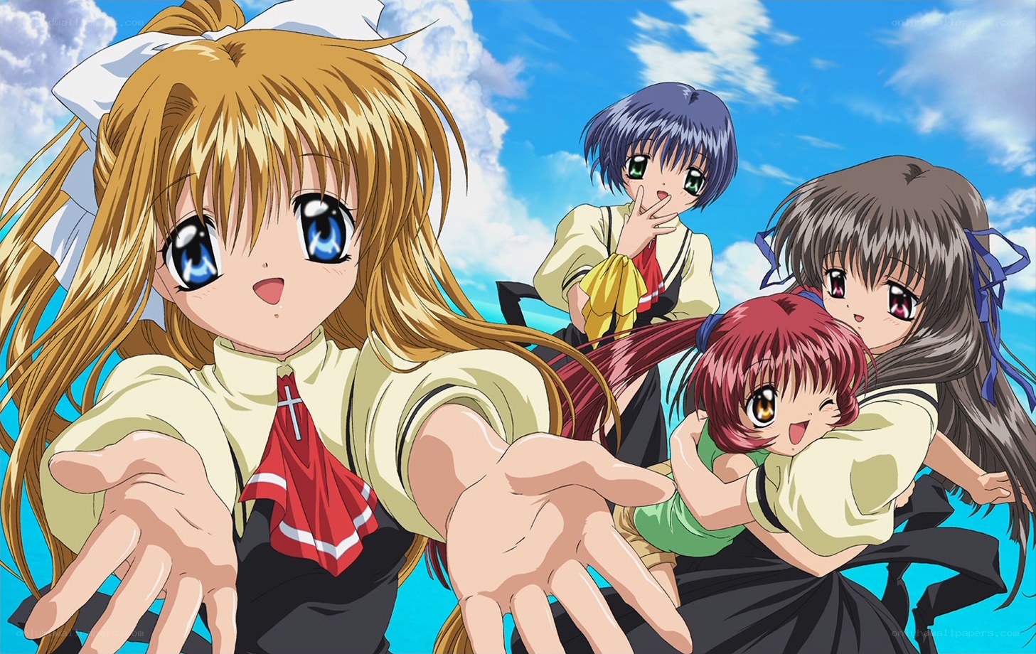 anime girls reaching out