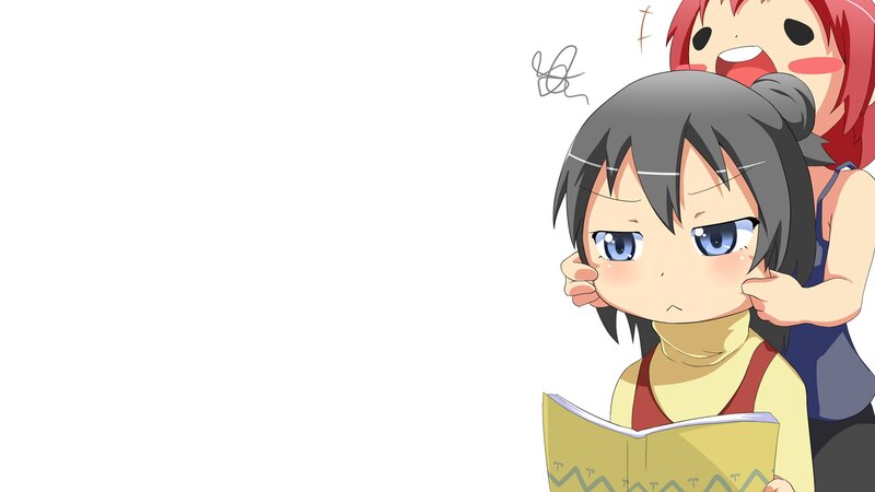 anime girls reading book