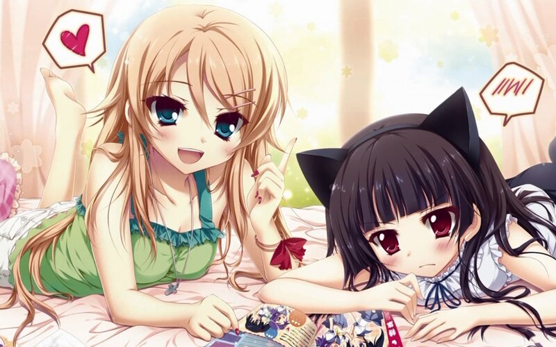 Anime girls reading manga