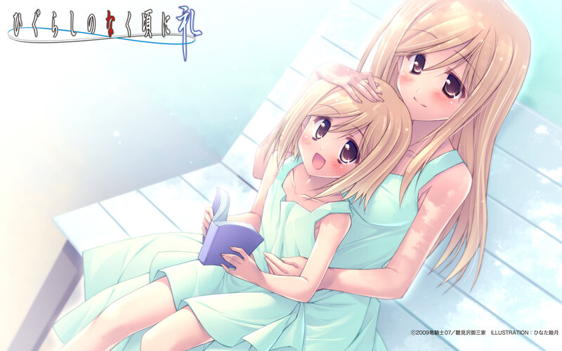 Anime girls reading together