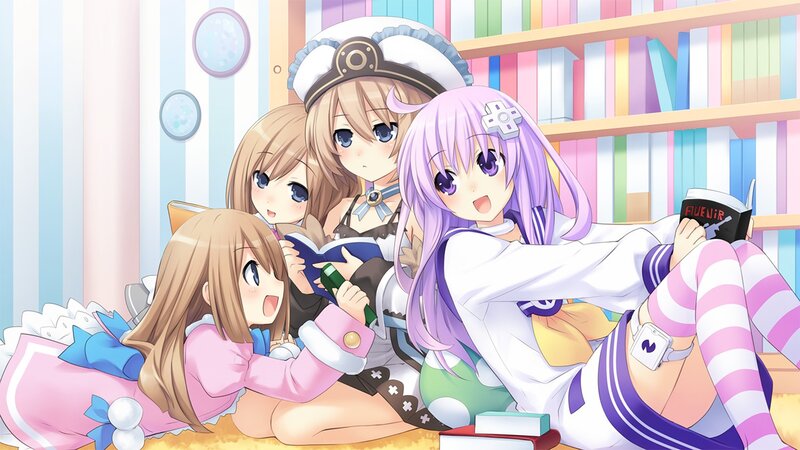 anime girls reading together