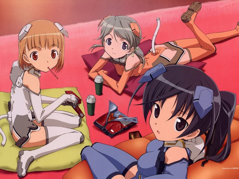 anime girls relaxing together