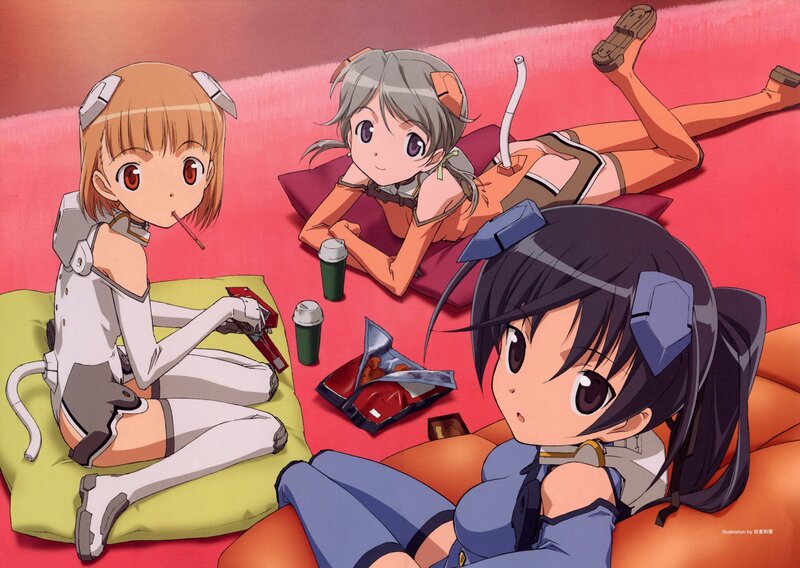 anime girls relaxing together