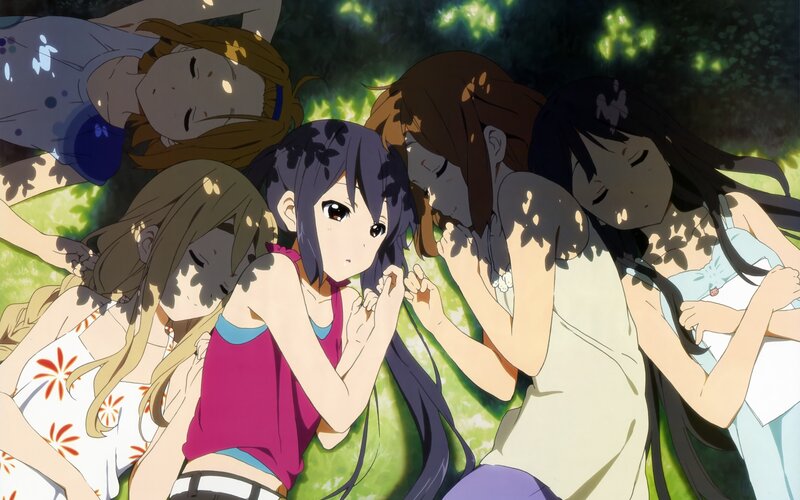 anime girls resting in shade