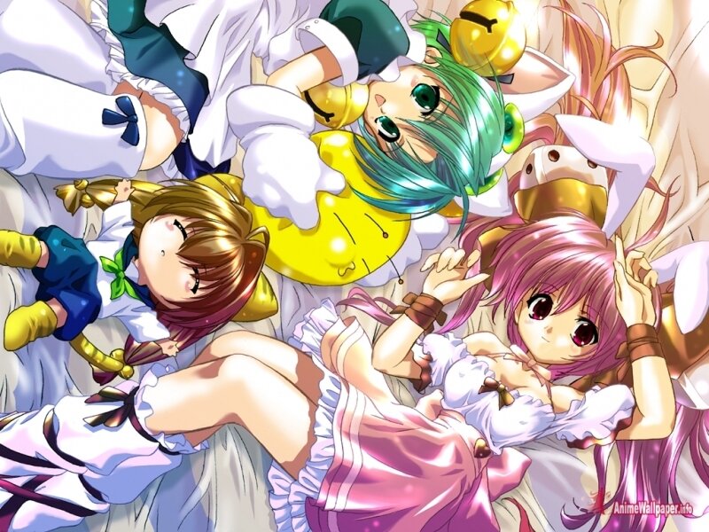 anime girls resting together