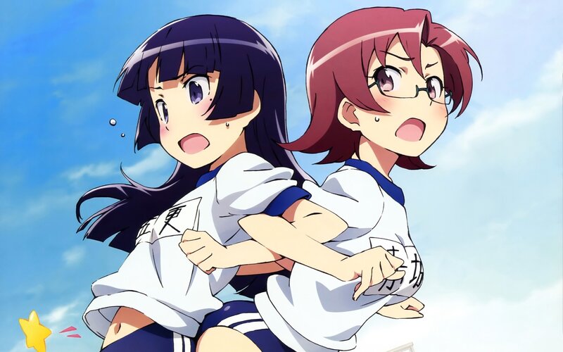 anime girls running together