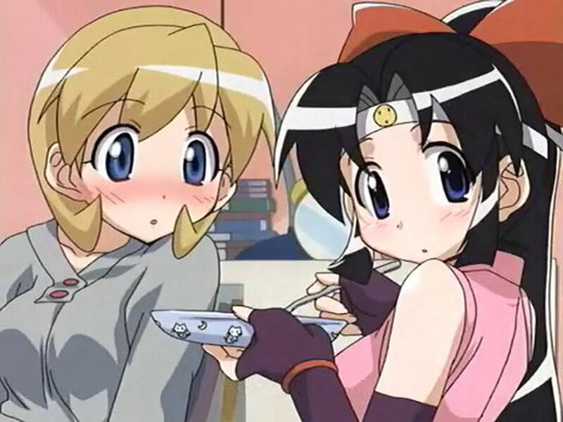 Anime girls sharing a meal
