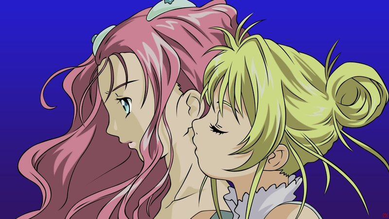 anime girls sharing a moment