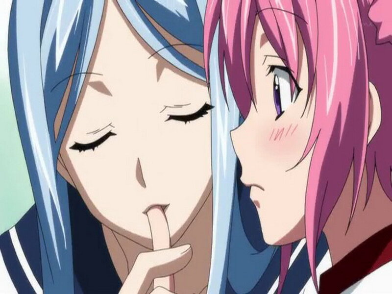 anime girls sharing a secret