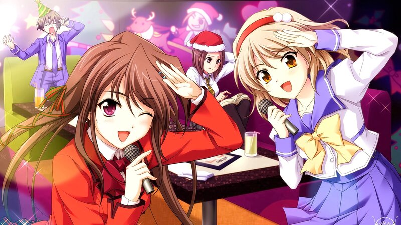 Anime Girls Singing Karaoke — Purple