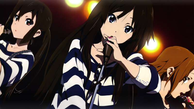 anime girls singing on stage