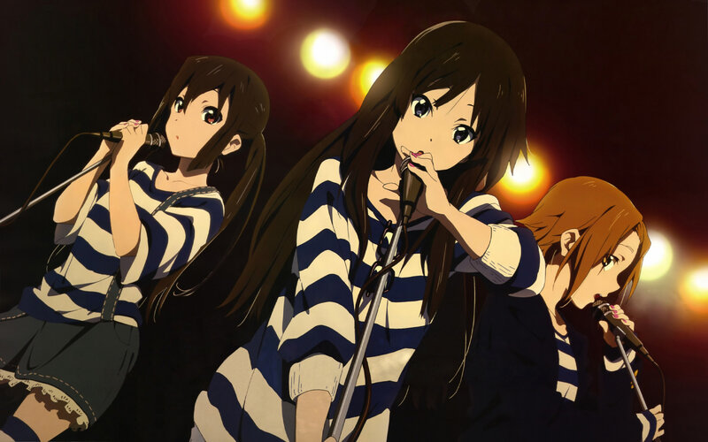 anime girls singing on stage