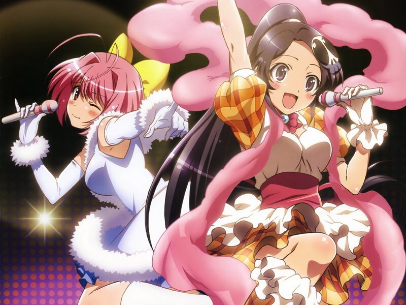 anime girls singing on stage