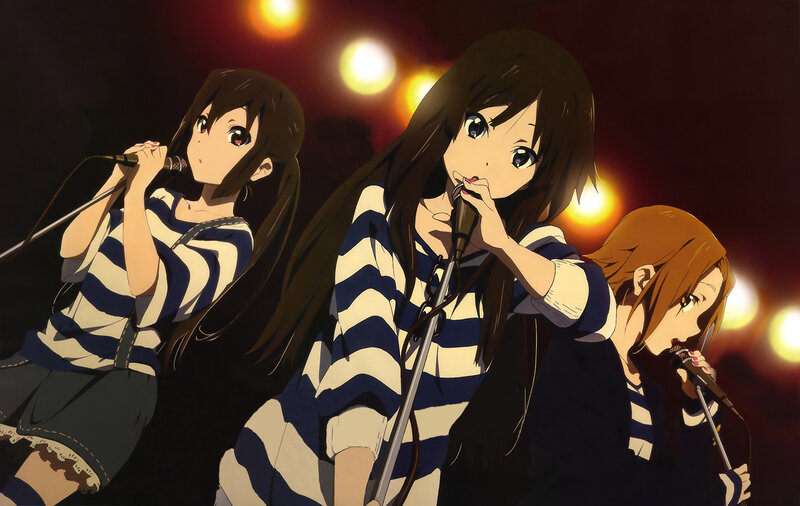 anime girls singing on stage