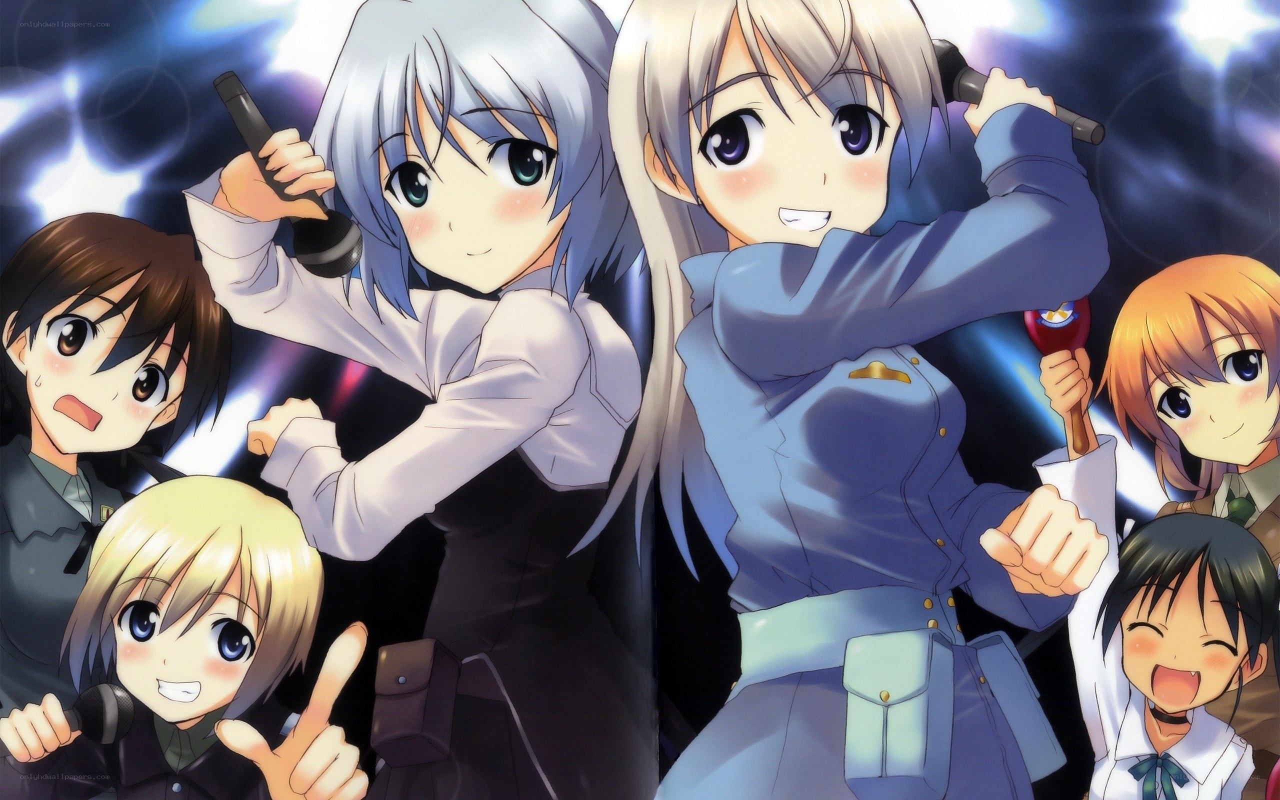anime girls singing together