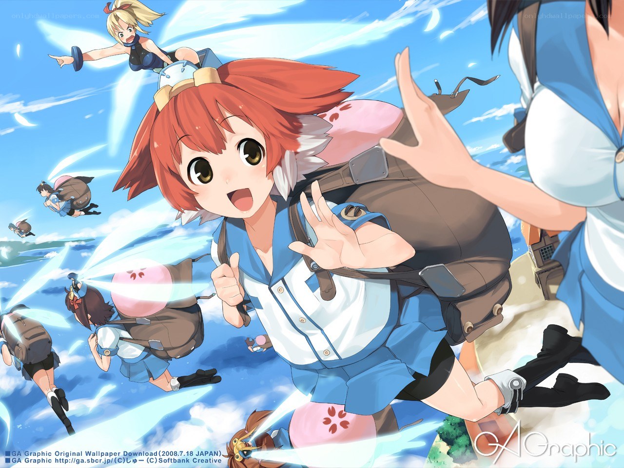 Anime girls skydiving