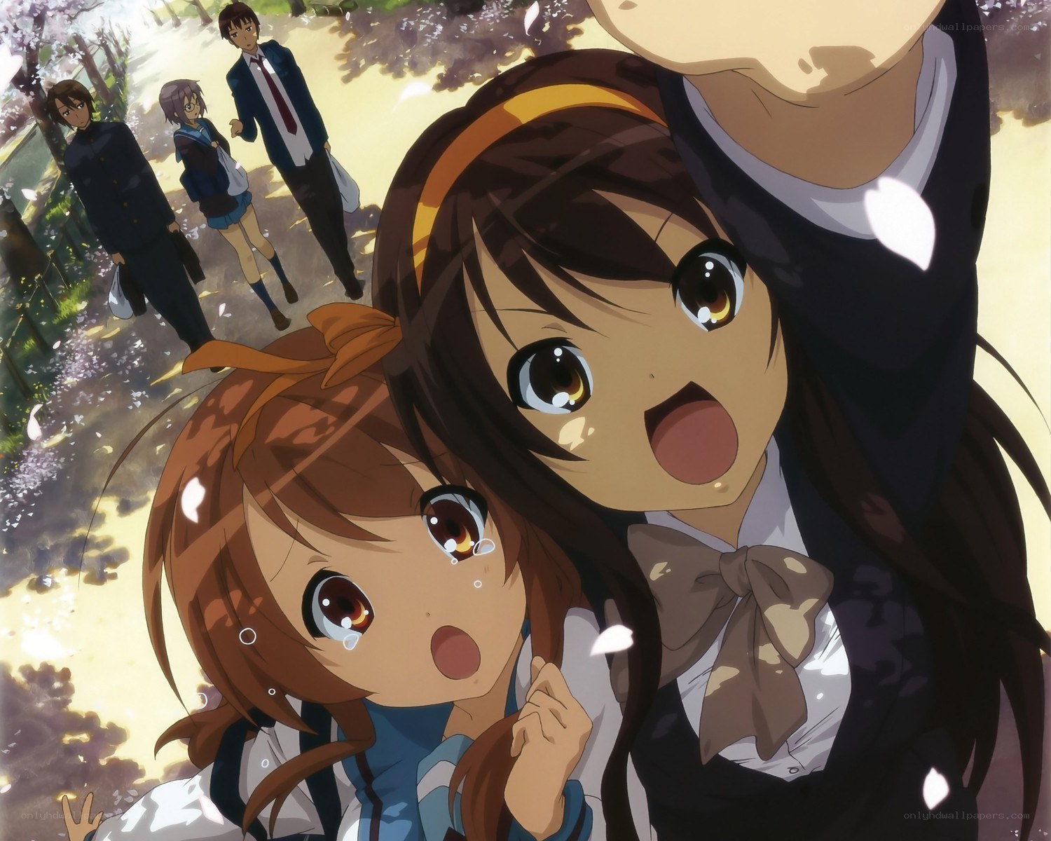 Anime girls surprised by selfie