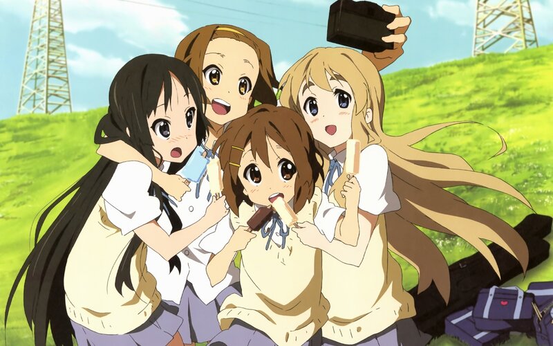anime girls taking a selfie