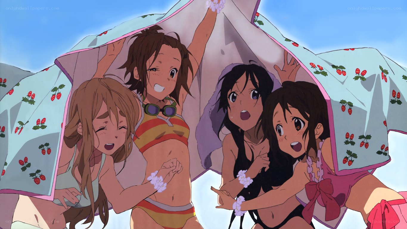anime girls under blanket