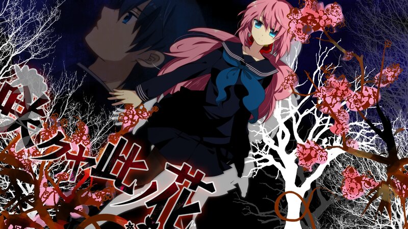 anime girls under cherry blossoms