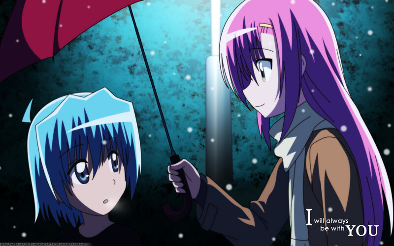 anime girls under umbrella
