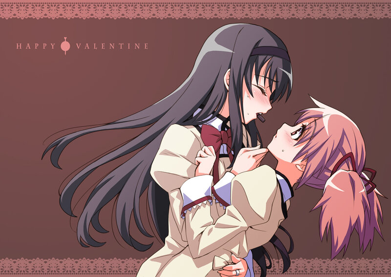 anime girls valentine moment