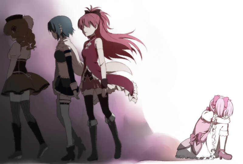 anime girls walking away
