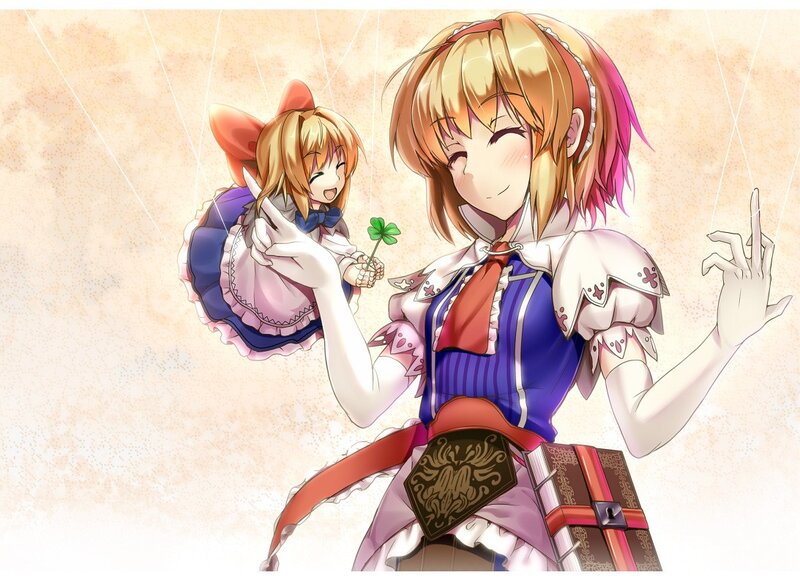 Anime girls with a clover