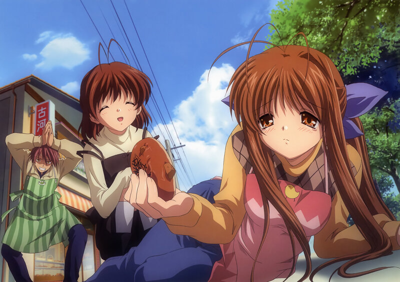 Anime girls with a pastry