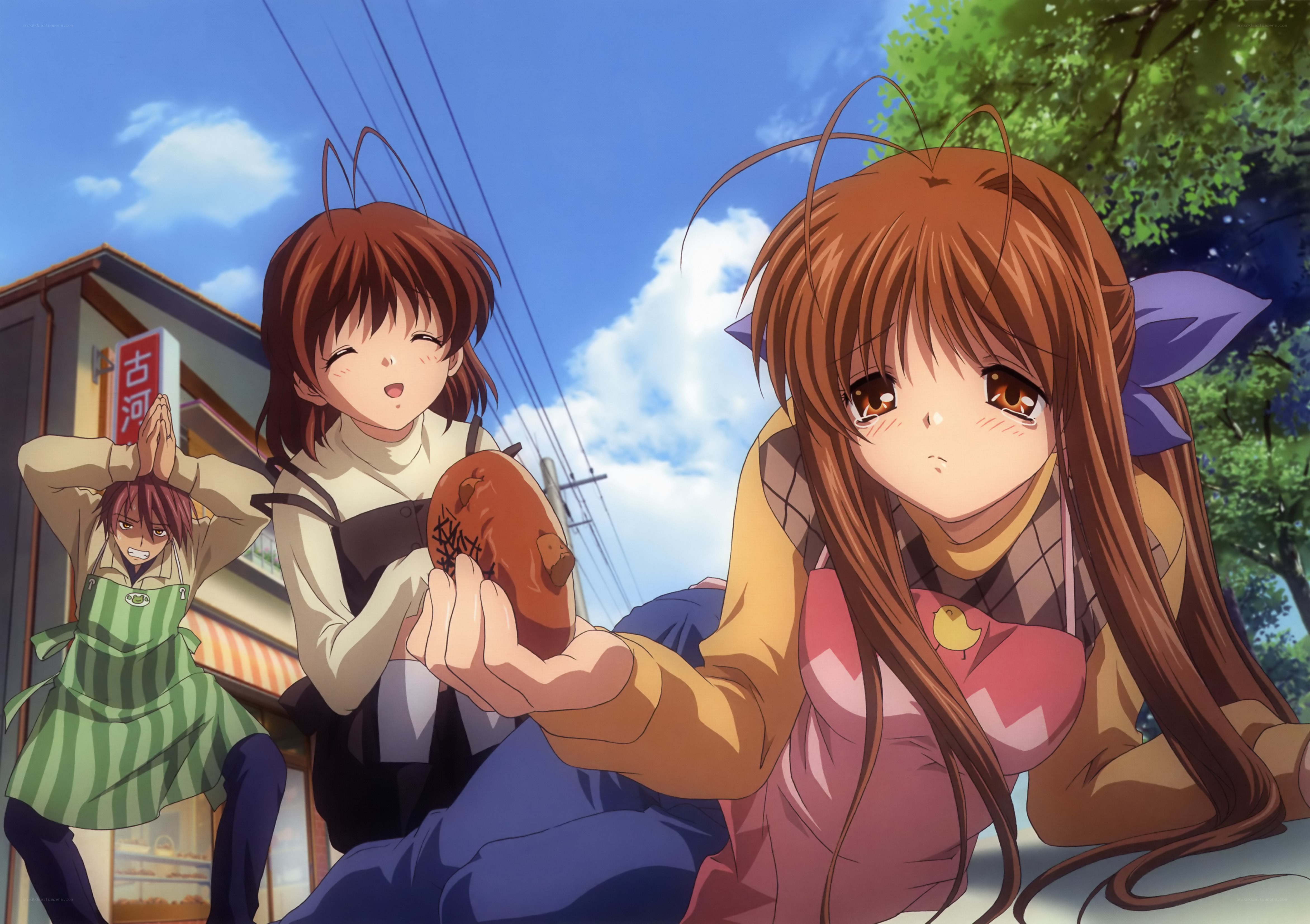 Anime girls with a pastry