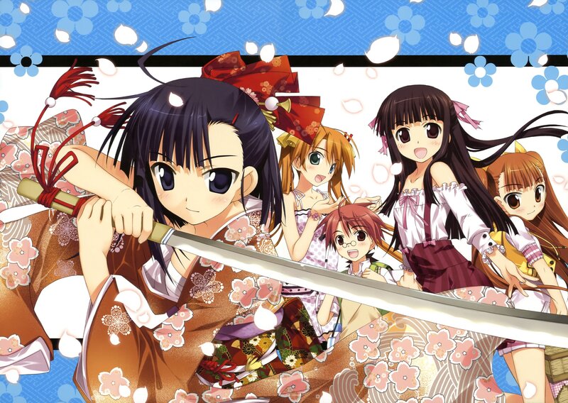 Anime girls with a sword