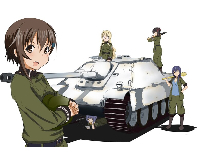 Anime girls with a tank
