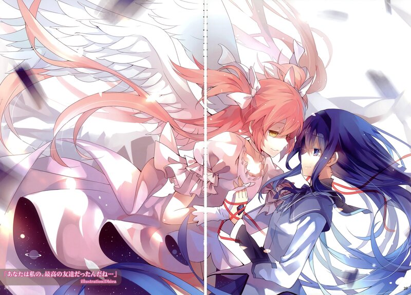 Anime girls with angel wings