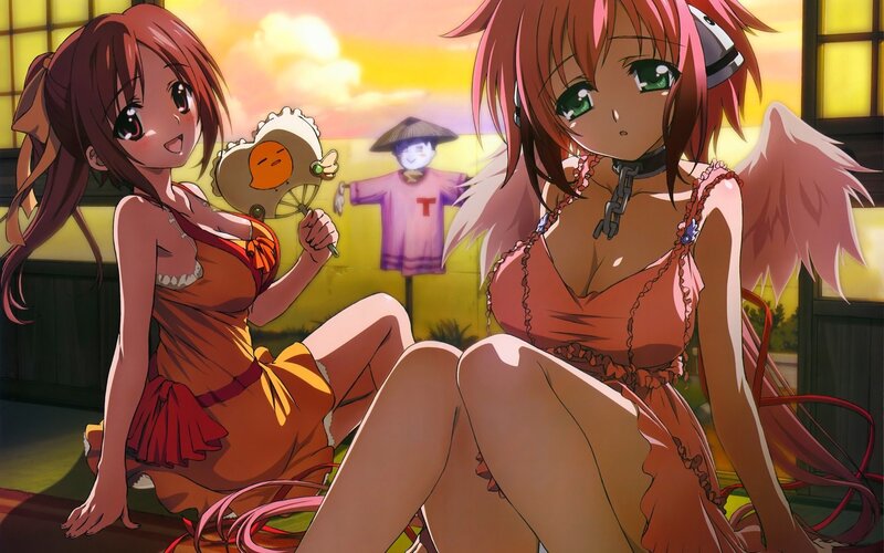 Anime girls with angel wings