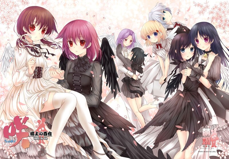 Anime girls with angel wings
