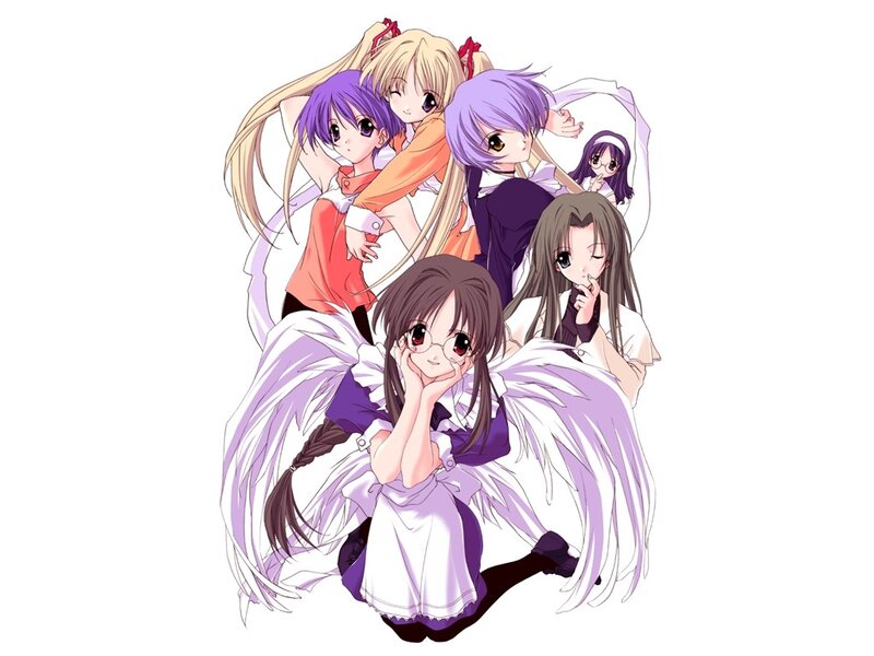 anime girls with angel wings