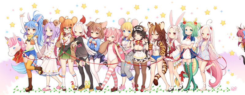 Anime Girls with Animal Ears — Pink