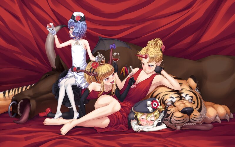 anime girls with animals